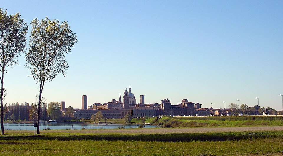 Mantua's skyline across the lake